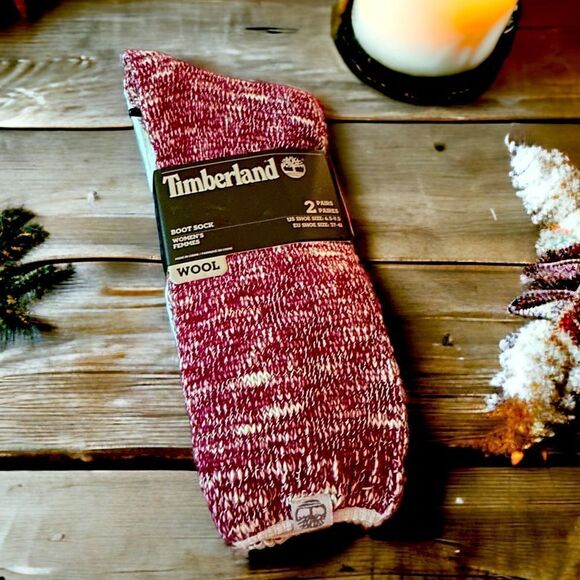 NWT Timberland Women’s Wool Boot Socks 2-Pack (4.5-9) - Picture 1 of 4